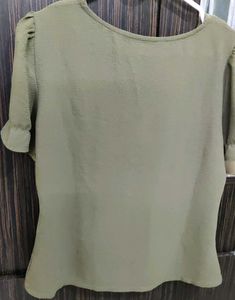 Olive Green Button-Down Blouse