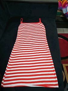 Women Red Striped Dress