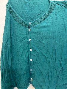 Green Button-Down Top