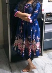 Floral Print Tie Front Kurti 👗💙😍