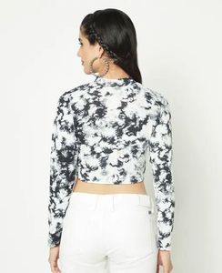 Tie-Dye Long Sleeve Crop Top