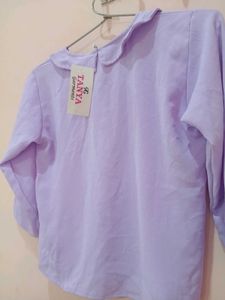 Cute Lavender Peter Pan Collar Top for women