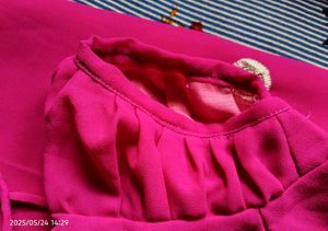 Gorgeous Pink Embroidered Saree with Blouse