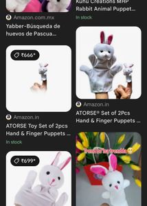 🧸✨ Adorable Bunny Finger Puppets - Set of 2! ✨🐰
