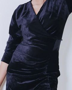 Black Velvet Midi Dress