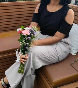 Black Cold Shoulder Top