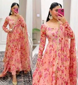 Floral Anarkali Suit with Dupatta🧡