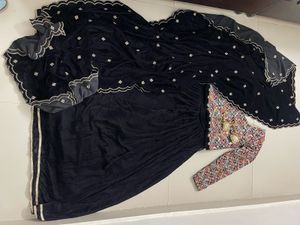 Elegant Black Velvet Embroidered Dress