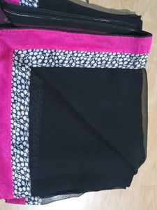 Elegant Black Chiffon Saree