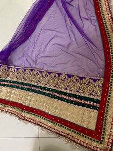 Velvet Maroon Lehenga With Dupatta
