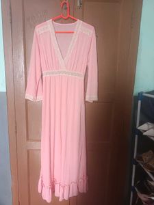 Vintage Style Pink Maxi Dress