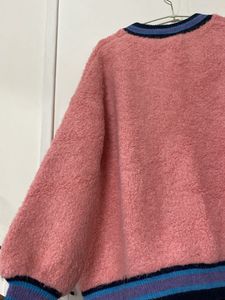 Pink Fuzzy Knit Cardigan
