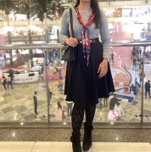Chic Grey Top & Black Skirt Outfit