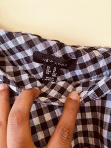 Gingham Ruffle One-Shoulder Top