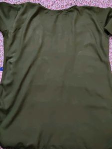 Olive Green Embroidered Kurti