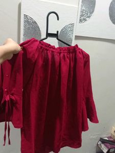 Red Off-Shoulder Top