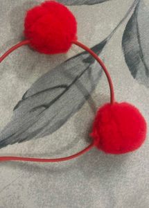 Red Pom-Pom Headband