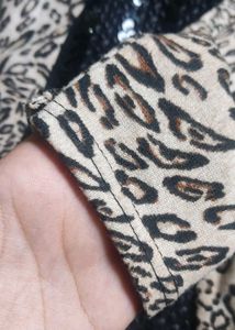Leopard Print Cowl Neck Top /Midi