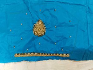 New Pattu Saree With Aari Work Blouse Without Falls