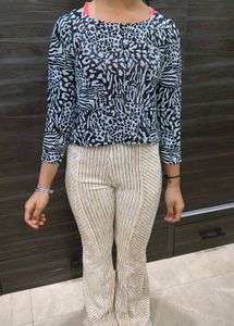 Black &amp; White Sequin Top