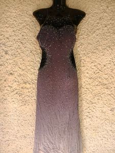 Elegant Grey Spaghetti strap Cut Dana Evening Gown