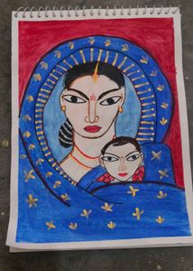 Madhubani Mother Daughter Painting 🎨