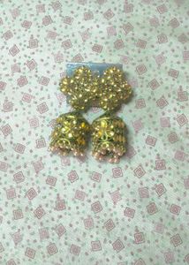 Golden Jhumka Earrings