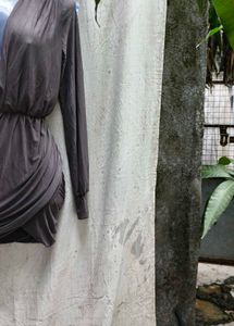 I. Gray Long Sleeve Mini Dress