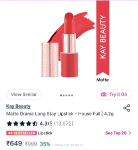 Kay Beauty Lipstick In Shade House Full