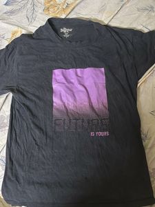 Roadster Black Graphic Top | Purple Rectangle