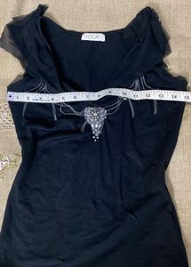 Elegant Black Embellished Top