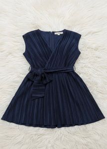 Goksa Blue Wrap Mini Dress