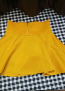 Yellow High-Waisted Mini Skirt