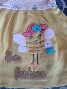 yellow soft full sleeves cotton hosiery frock for baby girl ..