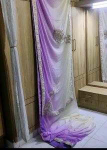 White Embroidered Saree