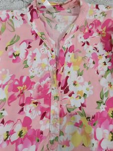 Floral Print Pink Tunic Top
