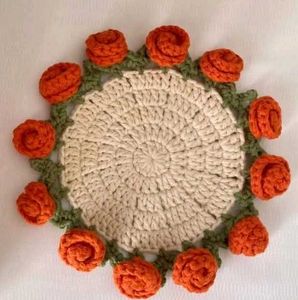 Crocheted Rose Bouquet Coster