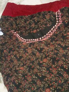 ethnic borders design decent frock for casual wear