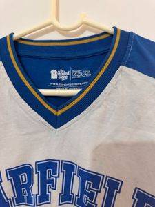Blue White Crop Top, Bust- 36/34