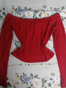 Red Off-Shoulder Top