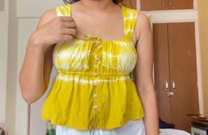 Yellow Tie-Dye Top