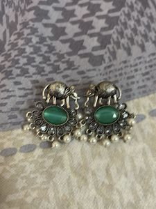 Elegant Green Stone Earrings