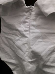 ZARA White Ruffle Bodysuit Top