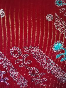Red Floral Saree