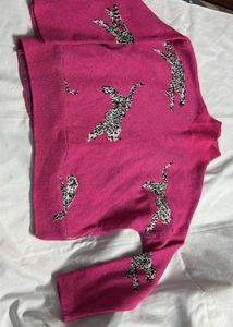 Funky Pink Animal Print Sweater