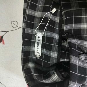 Black &amp; White Plaid  Pants