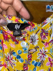 Floral Yellow Maxi Dress XL /38