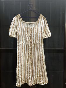 Striped Button-Down Mini Dress