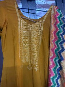 Mustard Kurta Set