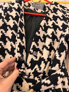 A-shape Houndstooth Coat Dress